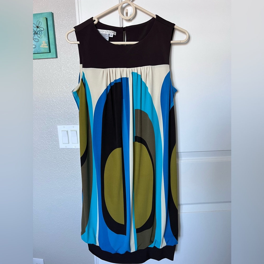 Party dress color-block short sleeve.  Size 10.